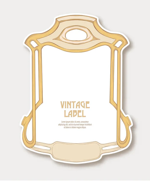 Label for products or cosmetics in art nouveau style, vintage, old, retro style. — Stock Vector