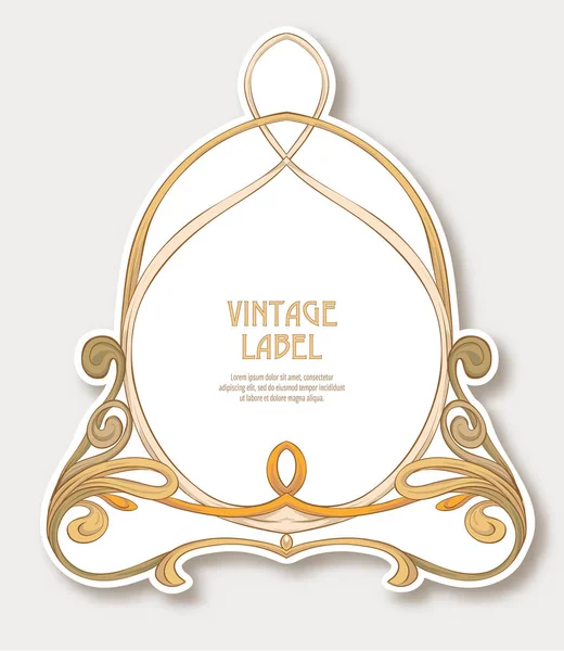 Label for products or cosmetics in art nouveau style, vintage, old, retro style. — Stock Vector