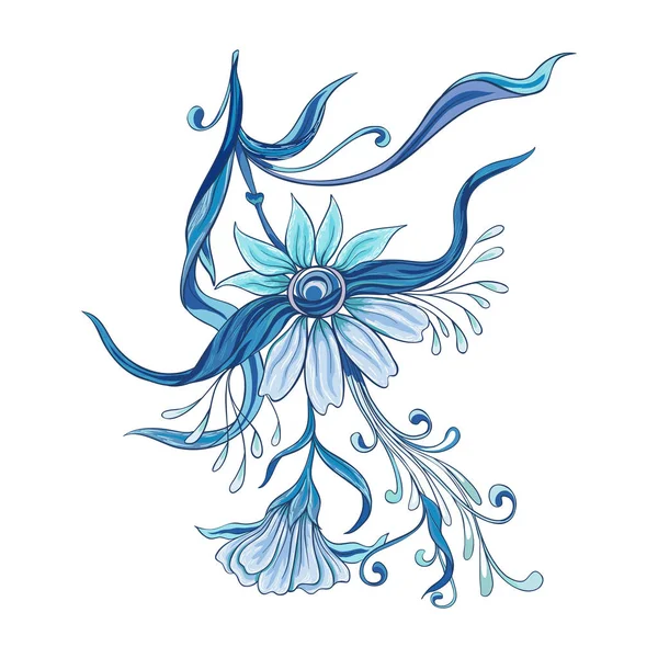 アール ヌーボー様式の花の装飾的な要素 — ストックベクタ