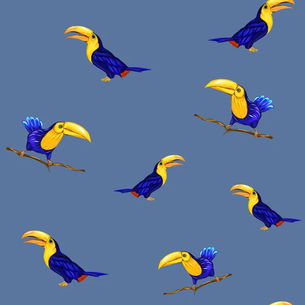 背景の鳥とのシームレスなパターン。ベクトル図 — ストックベクタ
