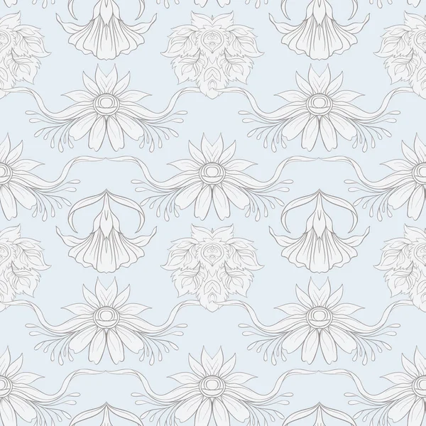 Motif floral sans couture, fond Dans le style art nouveau, — Image vectorielle