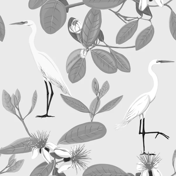 Motif sans couture, fond avec motif floral avec fleurs en fleurs de feijoa — Image vectorielle