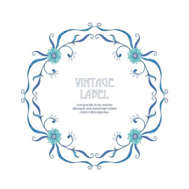 Ürün veya kozmetik art nouveau tarzında, vintage, eski, retro tarzı için etiket.