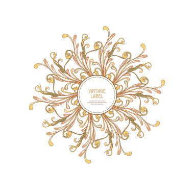 Ürün veya kozmetik art nouveau tarzında, vintage, eski, retro tarzı için etiket.