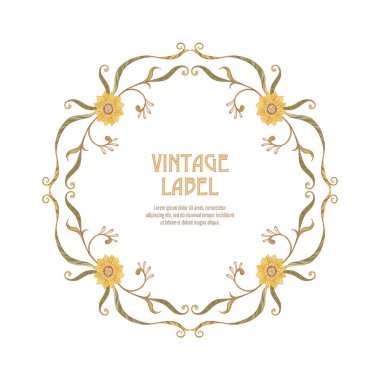 Ürün veya kozmetik art nouveau tarzında, vintage, eski, retro tarzı için etiket.