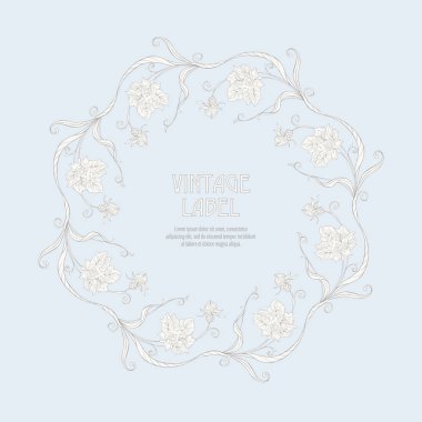Ürün veya kozmetik art nouveau tarzında, vintage, eski, retro tarzı için etiket.