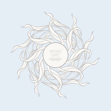 Ürün veya kozmetik art nouveau tarzında, vintage, eski, retro tarzı için etiket.