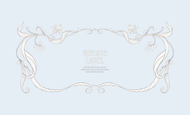 Ürün veya kozmetik art nouveau tarzında, vintage, eski, retro tarzı için etiket.