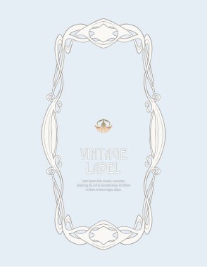 Ürün veya kozmetik art nouveau tarzında, vintage, eski, retro tarzı için etiket.