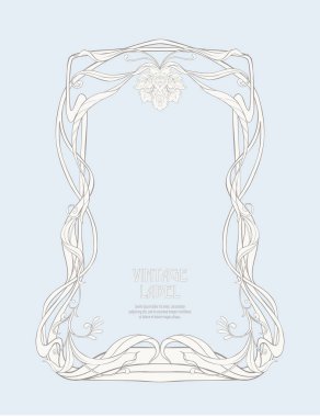 Ürün veya kozmetik art nouveau tarzında, vintage, eski, retro tarzı için etiket.