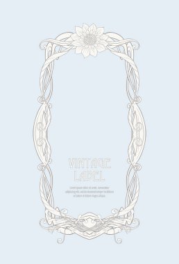 Ürün veya kozmetik art nouveau tarzında, vintage, eski, retro tarzı için etiket.