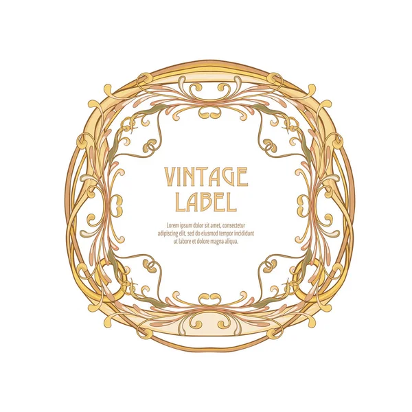 Label for products or cosmetics in art nouveau style, vintage, old, retro style. — Stock Vector