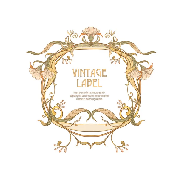 Etiqueta para productos o cosméticos en estilo art nouveau, vintage, viejo, estilo retro . — Vector de stock