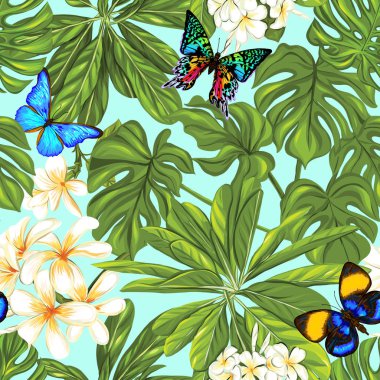 Vektör seamless modeli, kelebekler ile arka plan
