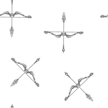 Dikişsiz desen, etnik desenli süslü öğeleri ile arka plan