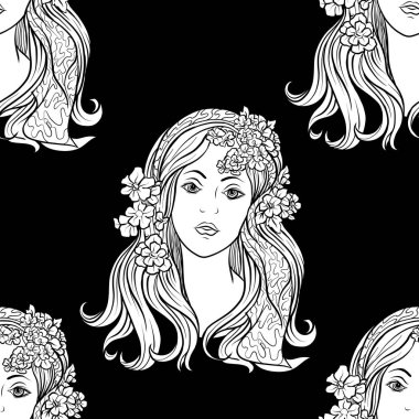 Dikişsiz desen, etnik desenli süslü öğeleri ile arka plan