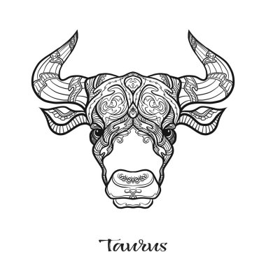 Zodyak işareti. Astrolojik burç koleksiyonu. Vektör çizim