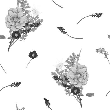 Çiçek seamless modeli, arka plan bahar çiçekleri ile. 