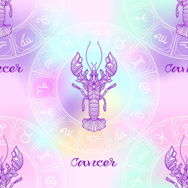 Modèle Sans Couture Avec Des Symboles Horoscope Des Signes Zodiaque — Image vectorielle