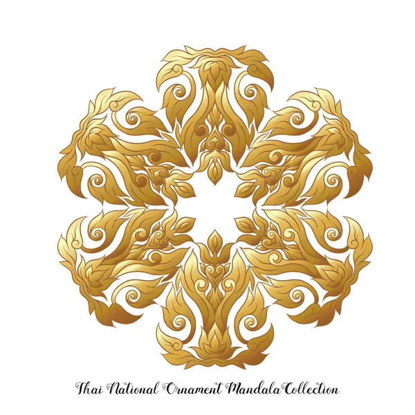 Mandala Oro Adorno Tradicional Tailandés Stock Vector Ilustración — Archivo Imágenes Vectoriales