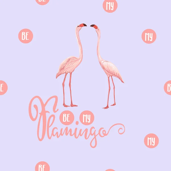 Patrón Sin Costuras Fondo Con Flamencos Plumas Rosadas Sobre Suave — Vector de stock