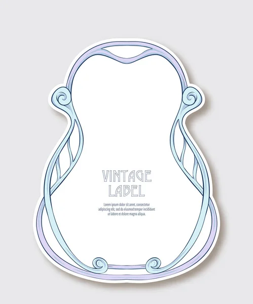 Label Sticker Art Nouveau Style Isolated White Background Label Products — Stock Vector