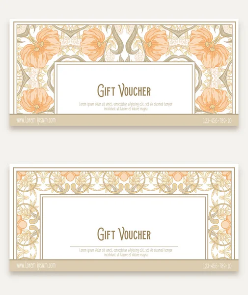Floral Pattern Art Nouveau Style Vintage Old Retro Style Gift — Stock Vector