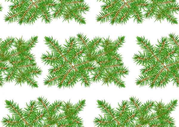 Green Fir Branches Padrão Sem Costura Fundo Ilustração Vetorial Colorida —  Vetores de Stock