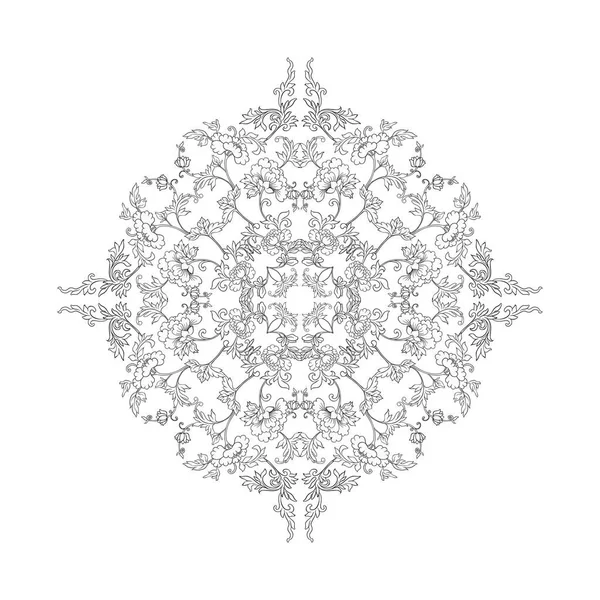 Ornement National Chinois Élément Mandala Schéma Dessin Main Illustration Vectorielle — Image vectorielle