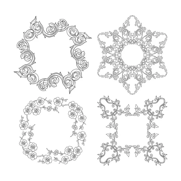 Ornamento Nazionale Cinese Una Serie Elementi Illustrazione Vettoriale Disegno Mano — Vettoriale Stock