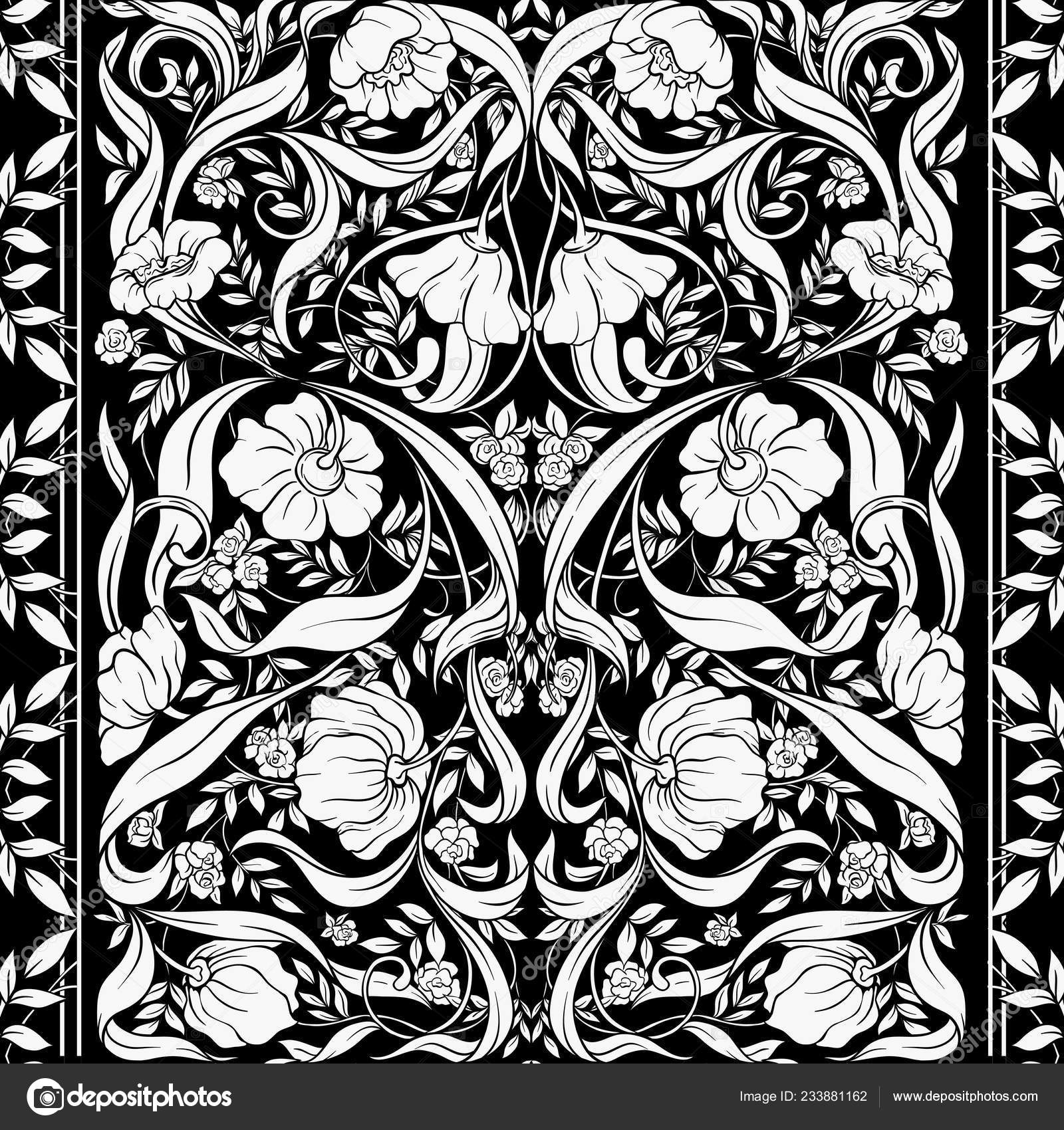 Floral Pattern Art Nouveau Style Vintage Old Retro Style Template Stock Vector Image By C Elenabesedina 233881162