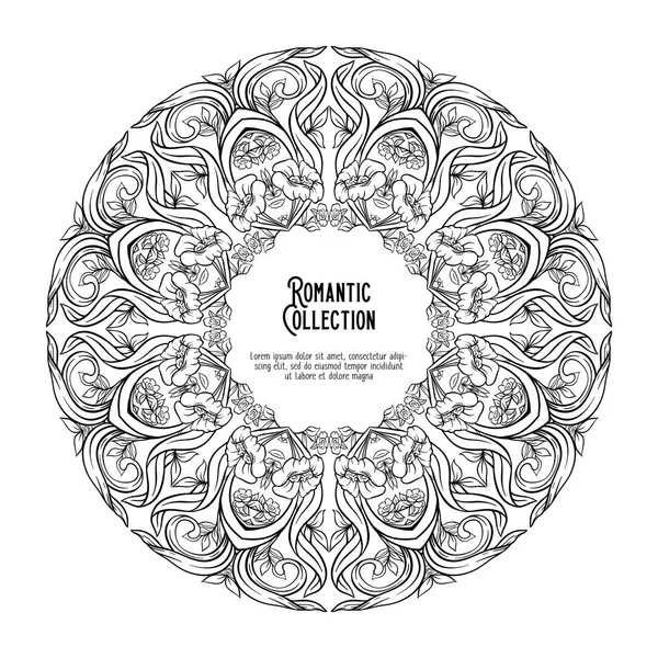 Patrón Floral Estilo Art Nouveau Vintage Antiguo Estilo Retro Plantilla — Vector de stock