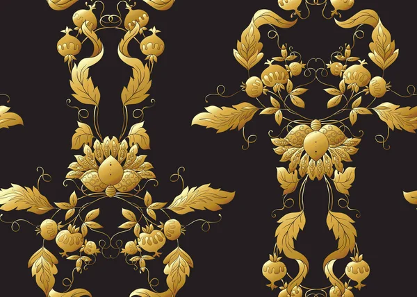 Motif Sans Couture Avec Des Fleurs Ornementales Stylisées Dans Style — Image vectorielle