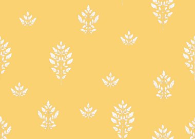 Art nouveau tarzında, vintage, eski, retro tarzı sonbahar yaprakları ile Seamless modeli. Vektör çizim yumuşak sarı renklerde..