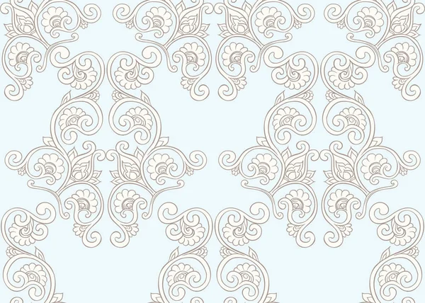 Traditionele Chinese Naadloze Patroon Sieraad Vectorillustratie Vintage Blauw Beige Kleuren — Stockvector