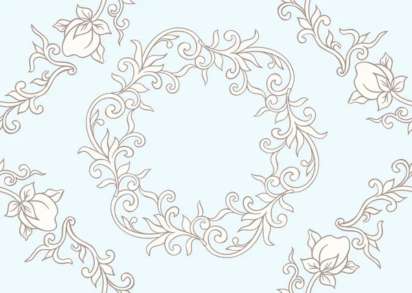 Traditional Chinese Seamless Pattern Ornament Vector Illustration Vintage Blue Beige — Stock Vector