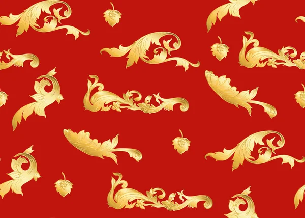 传统的中国无缝图案 在黄金和斑点 — 图库矢量图片#