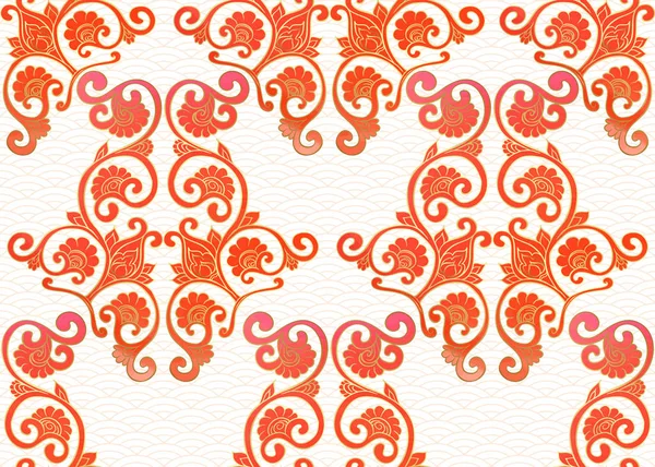 Traditional Chinese Seamless Pattern Ornament Colored Vector Illustration — Stock Vector