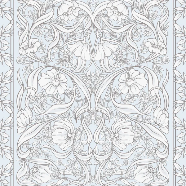 Padrão Sem Costura Fundo Com Padrão Floral Estilo Art Nouveau — Vetor de Stock