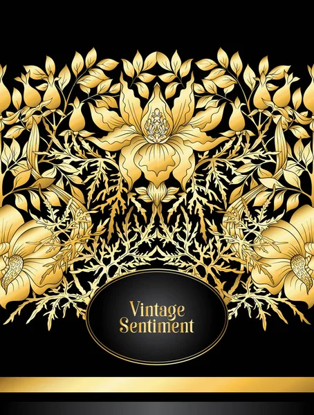 Motif Floral Fond Dans Style Art Nouveau Vintage Ancien Style — Image vectorielle