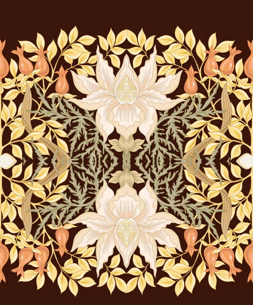 Patrón Sin Costura Floral Fondo Con Estilo Art Nouveau Vintage — Archivo Imágenes Vectoriales