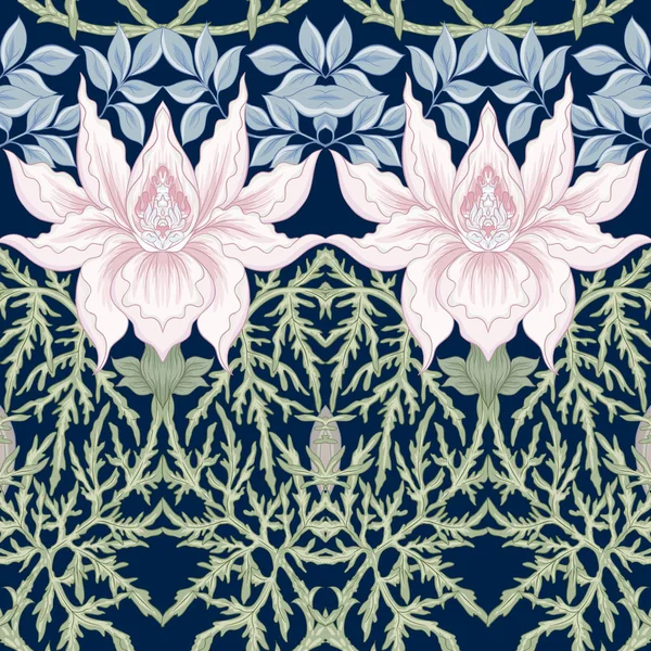 Floral Seamless Pattern Background Art Nouveau Style Vintage Old Retro — Stock Vector
