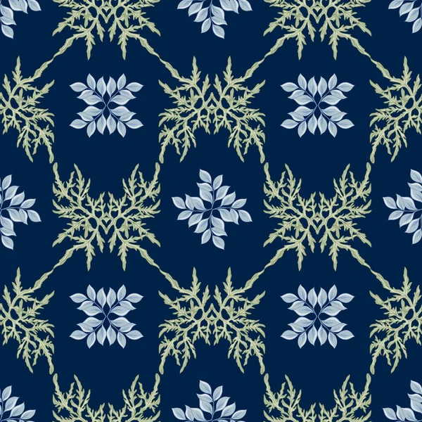 Floral Seamless Muster Hintergrund Mit Jugendstil Vintage Alt Retro Stil — Stockvektor