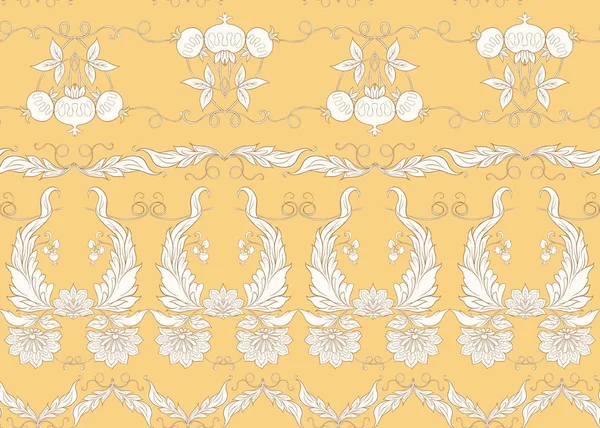 Motif Sans Couture Avec Des Fleurs Ornementales Stylisées Dans Style — Image vectorielle