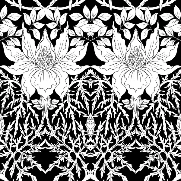 Patrón sin costura floral, — Archivo Imágenes Vectoriales