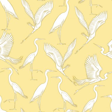 Kusursuz desen, tropikal kuşlar ile arka plan