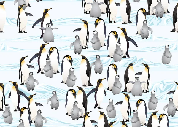 Imperador pinguins sem costura padrão . — Vetor de Stock