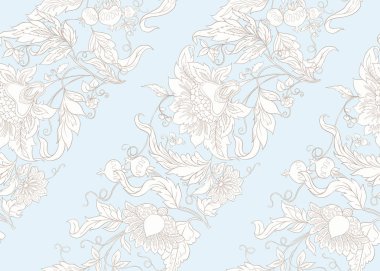 Vintage tarzda stilize süs çiçekleri