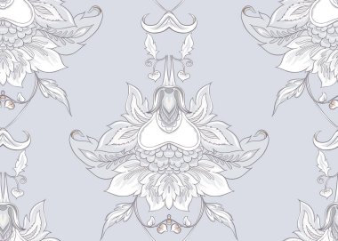 Vintage tarzda stilize süs çiçekleri