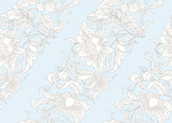 Flores ornamentales estilizadas en estilo vintage — Vector de stock